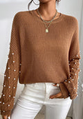 Fabiola® | Long-sleeved sweater with a crew neck and pearl detail