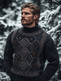 Men's Vintage Viking Inspired Celtic Jacquard Sweater artswardrobe
