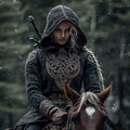 Viking Style Celtic Knot Thick Needle Design Hooded Sweater artswardrobe