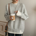 Jenny® | Oversized gray and white long sleeve sweater