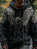Men's Viking-style Winter Warm Hooded Knitted Sweater artswardrobe