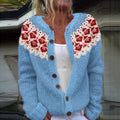Vintage Icelandic Floral Knit Warm Sweater elevenforest