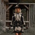 Vintage Skull Rose Comfortable Witch Sweater Dress artswardrobe
