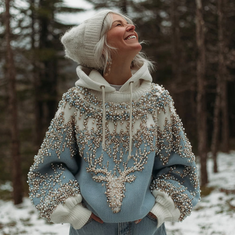 Women's Snowflake Elk Warm Sweater