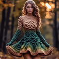 Women's Irish Celtic Knot Gradient Knit Sweater Dress artswardrobe