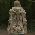 Comstylish Women's Halloween Sequined Skull Cozy Knit Zip-up Sweater