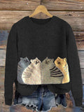 Cute Cats Knit Cozy Sweater elevenforest