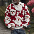 Merry Christmas Men's Cute Santa Claus Art Cozy Knit Sweater artswardrobe
