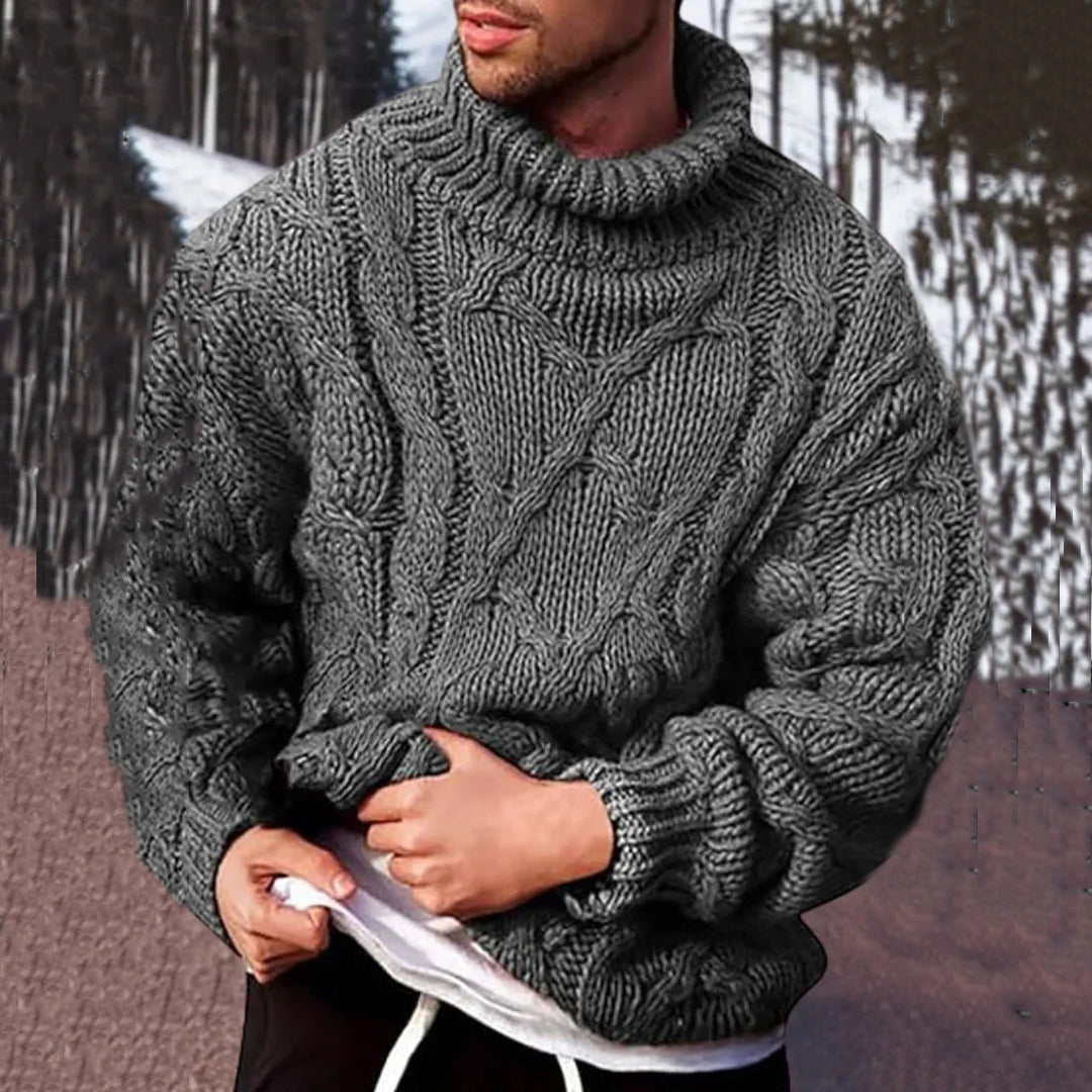 Fairman Island Jacquard Retro High Neck Sweater artswardrobe
