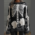 Comstylish Ladies' Halloween Line Art Dark Style Knit Sweater