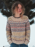 Women's Christmas Fair Island Colorful Warm Round Neck Sweater artswardrobe