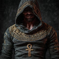 Men's Halloween Ankh Mummy Bandages Ancien Egyptian Cozy Hooded Sweater artswardrobe