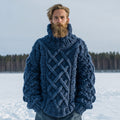 Men's Vintage Feynman Island Chunky Knit Warm Turtleneck Sweater artswardrobe