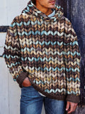 Men's Retro Earthy Colorful Knit Chunky Hooded Sweater artswardrobe