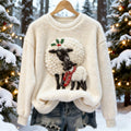 Christmas Cuddly Lamb Women's Soft Fleece Sweater artswardrobe