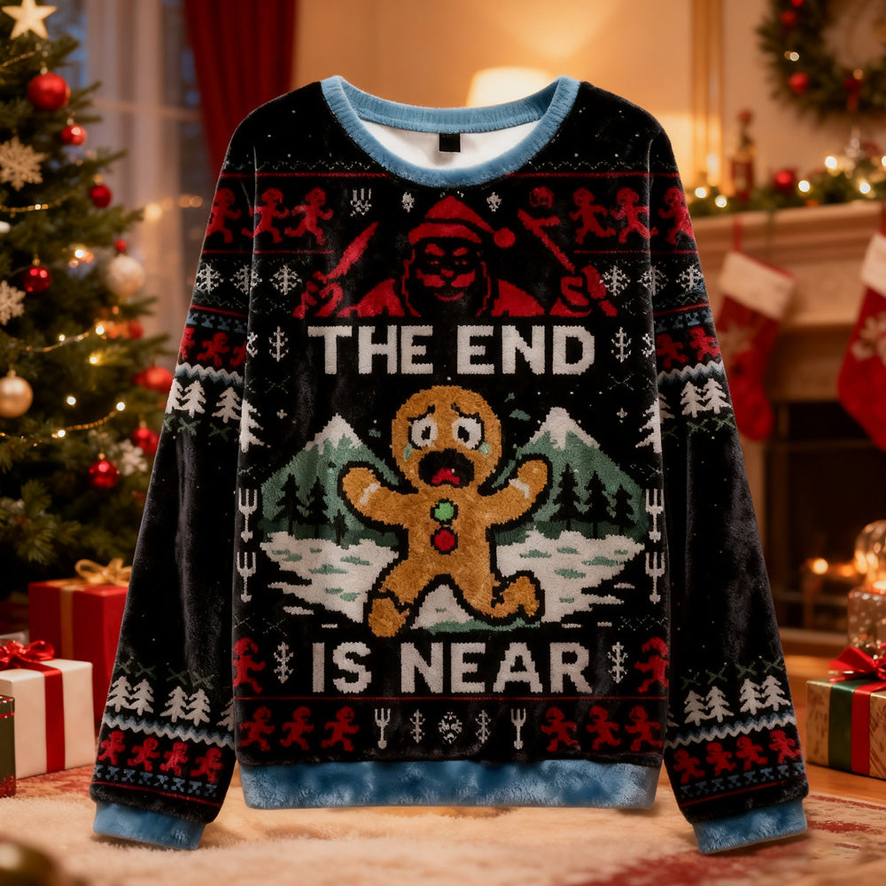 Comstylish Gingerbread Man Disaster Is Coming Christmas Ugly Sweater