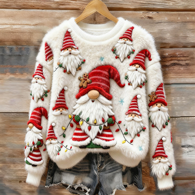 Comstylish Women's Christmas Santa Claus Plush Sweater