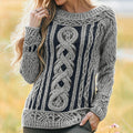 Women's Irish Vintage Celtic Knot Jacquard Sweater artswardrobe
