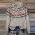 Vintage Floral Geometry Pattern Warm Comfy Sweater artswardrobe