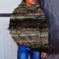 Men's Vintage Colorful Crochet Art Cozy Hooded Sweater artswardrobe