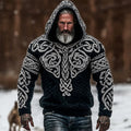 Viking Mythology Totem Art Men's Hooded Sweater artswardrobe