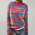 Women'S Fashion Colorful Jacquard Knitted Crew Neck Sweater elevenforest