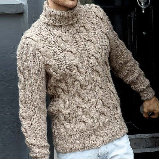 Men's Fairman Island Jacquard Chunky Knit Turtleneck Sweater elevenforest