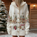 Women's Winter Christmas Warm Knitted Hoodie Sweater Coat