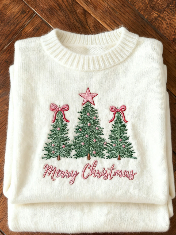 Comstylish Christmas Tree Print Sweater