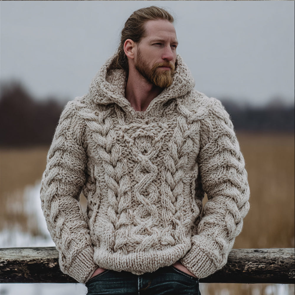 Men's Viking Style Celtic Knot Hooded Sweater artswardrobe