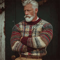 Men's Vintage 70s Retro Christmas Plaid Cozy Knit Sweater artswardrobe