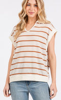 Sol® | Sweater vest with contrast stripe collar and collar