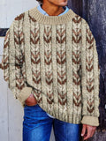 Men's Vintage Cable Jacquard Cozy Knit Sweater artswardrobe