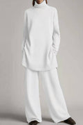 Celeste® | Casual solid color turtleneck two piece sweater