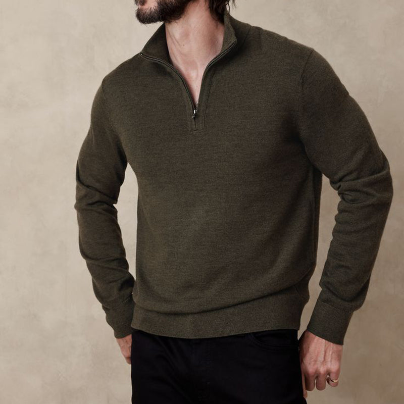 Men's Vintage Knit Warm Zip-up Sweater artswardrobe