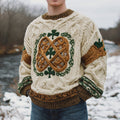 Men's Irish Celtic Knotted Warmth Knit Jacquard Sweater artswardrobe