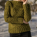 Vintage Chunky Knit Cable Jacquard Aran Sweater artswardrobe
