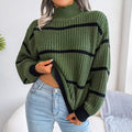 Corina® | Turtleneck sweater with striped sleeves