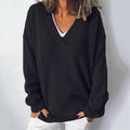 Women's V-Neck Pullover Knitted Sweater elevenforest