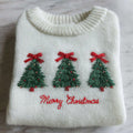Women's Merry Christmas Embroidered Knitted Warm Sweater artswardrobe