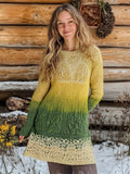 Tree Of Life Gradient Color Women's Sweater Midi Dress artswardrobe