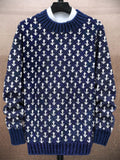 Nautical Anchor Pattern Men's Crew Neck Sweater artswardrobe