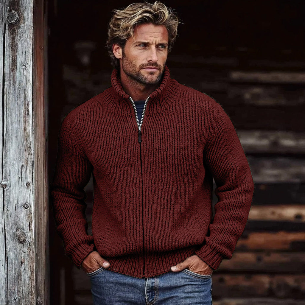 Men's Vintage Solid Color Turtleneck Sweater elevenforest