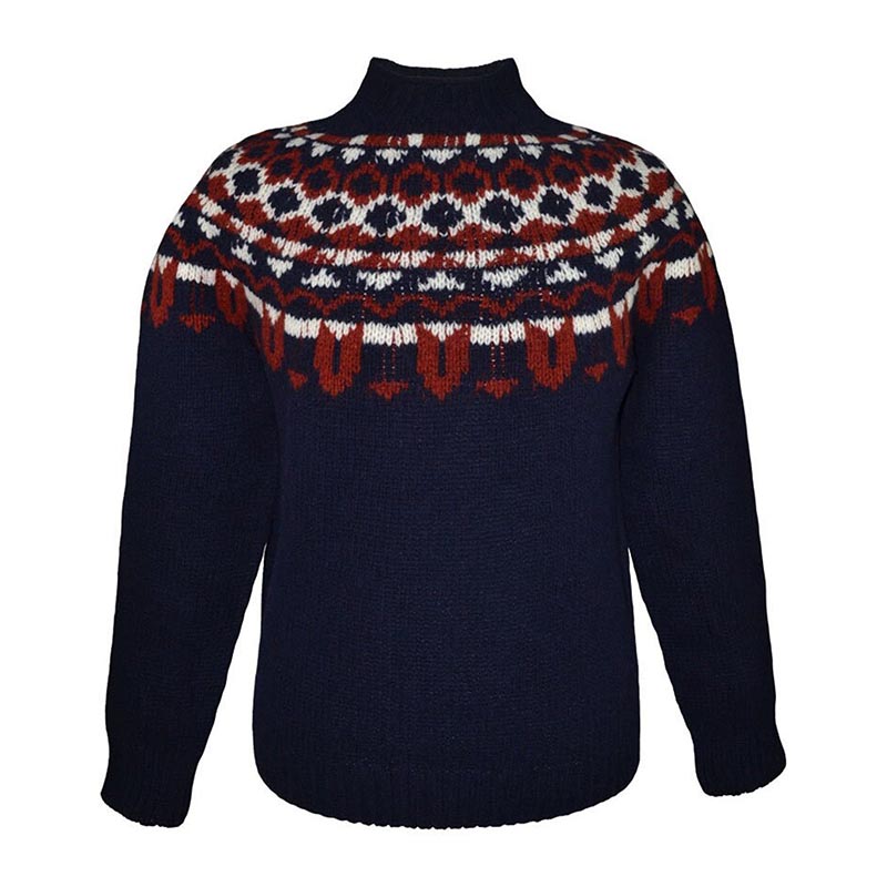 Vintage Icelandic Geometric Knitted Turtleneck Sweater elevenforest