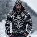 Men's Viking Art Celtic Chunky Hooded Sweater elevenforest