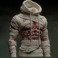 Halloween Bandage Muscle Mummy Art Slim-fit Knit Hooded Sweater artswardrobe