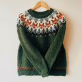 Vingate Fall Fox Iceland Jacquard Knitted Pullover Sweater artswardrobe