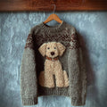 Vintage Fuzzy Dog Fleece Isle Cozy Knit Sweater artswardrobe