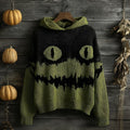 Halloween Horror Smiley Face Knitted Warm Hooded Sweater artswardrobe