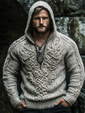 Men's Medieval Viking Celtic Chunky Hooded Sweater elevenforest